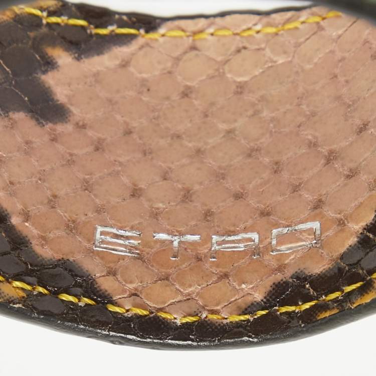 Pre Owned Etro Multicolor Python Effect Leather Bangle Bracelet