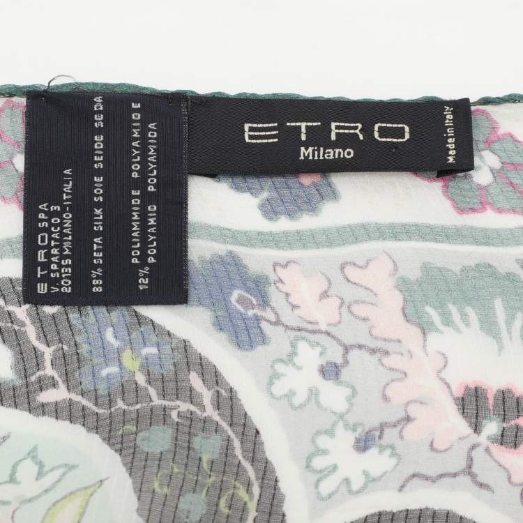 Pre Owned Etro Multicolor Printed Silk Scarf