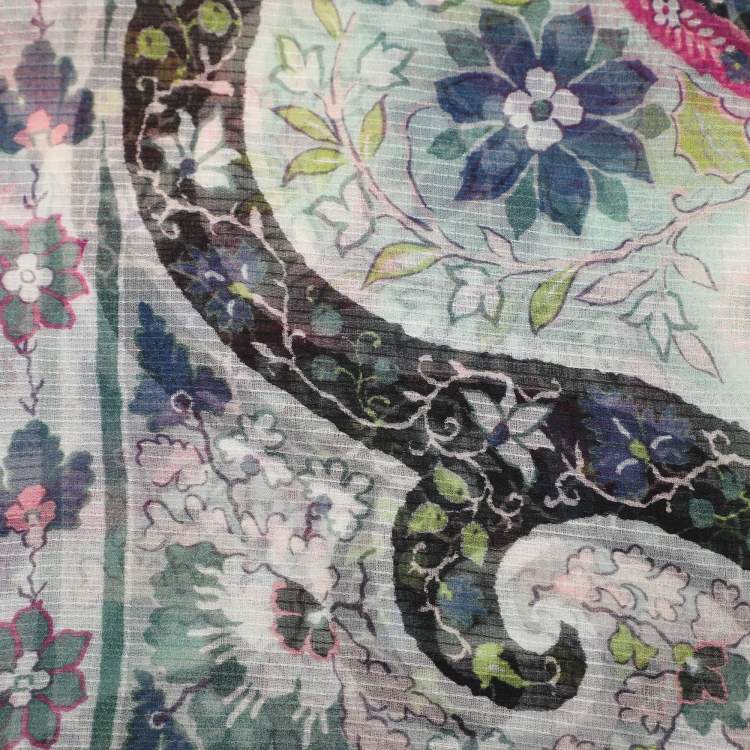 Pre Owned Etro Multicolor Printed Silk Scarf