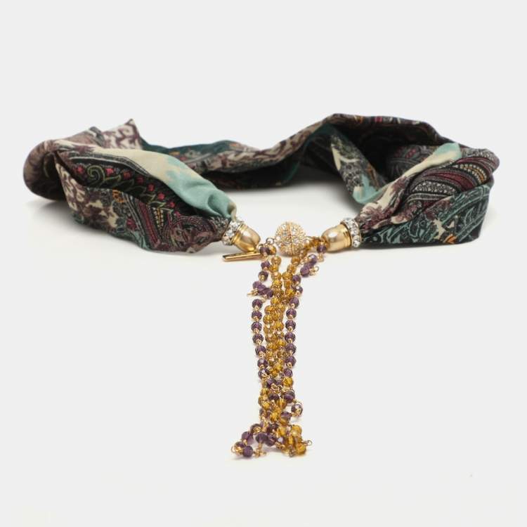 Pre Owned Etro Multicolor Paisley Printed Silk Head Band