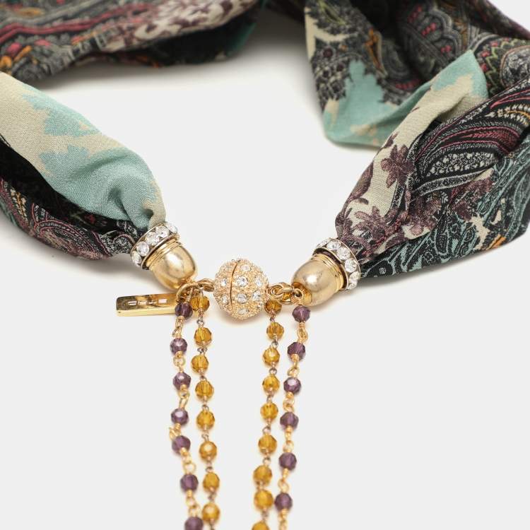 Pre Owned Etro Multicolor Paisley Printed Silk Head Band