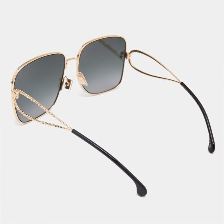 Pre Owned Etro Black/Gold Gradient 0070/S Square Sunglasses