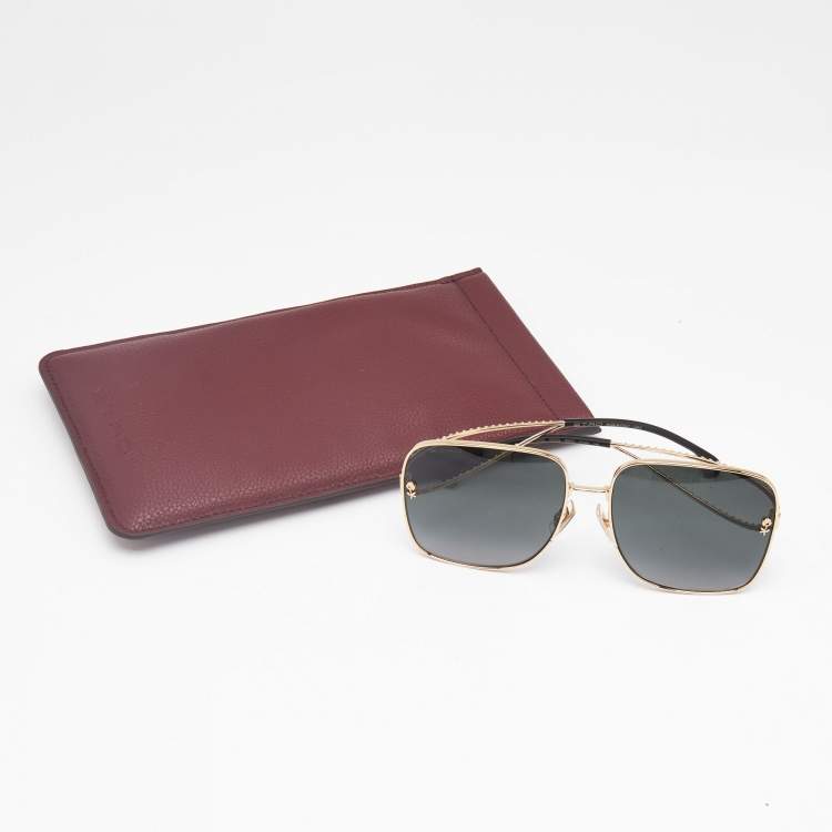 Pre Owned Etro Black/Gold Gradient 0070/S Square Sunglasses