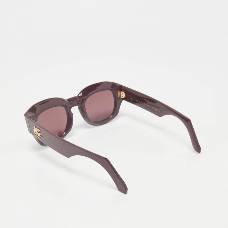 Pre Owned Etro Burgundy/Black 0079/S LHF U1 Frame Square Sunglasses