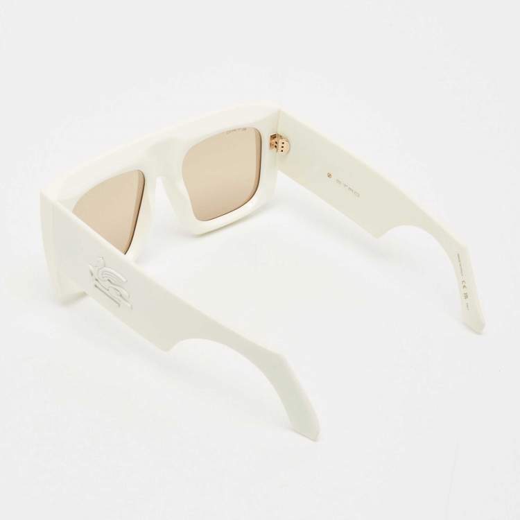 Pre Owned Etro White/Grey SZJ70 EtroScreen Square Sunglasses
