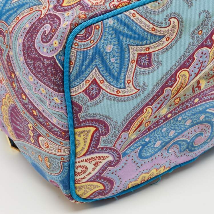Pre Owned Etro Multicolor Paisley Print Fabric Make Up Vanity Bag
