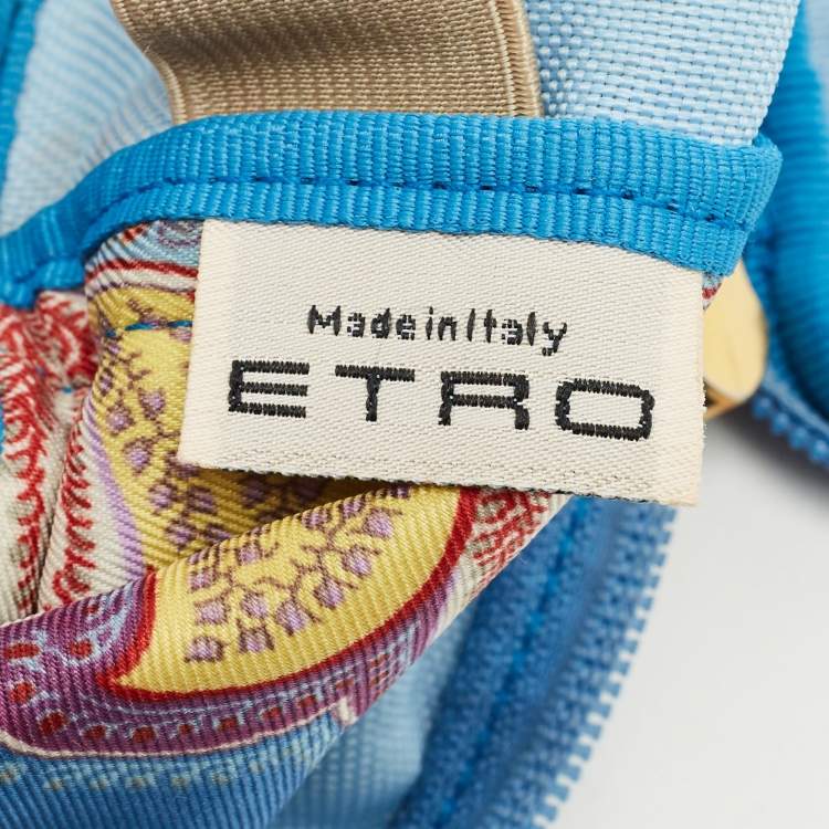 Pre Owned Etro Multicolor Paisley Print Fabric Make Up Vanity Bag