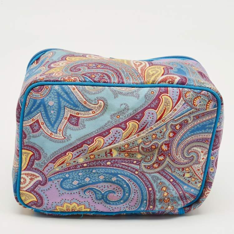 Pre Owned Etro Multicolor Paisley Print Fabric Make Up Vanity Bag