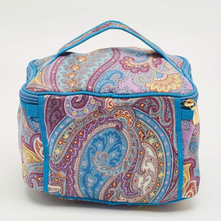 Pre Owned Etro Multicolor Paisley Print Fabric Make Up Vanity Bag