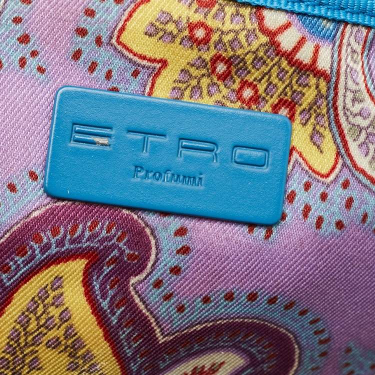 Pre Owned Etro Multicolor Paisley Print Fabric Make Up Vanity Bag