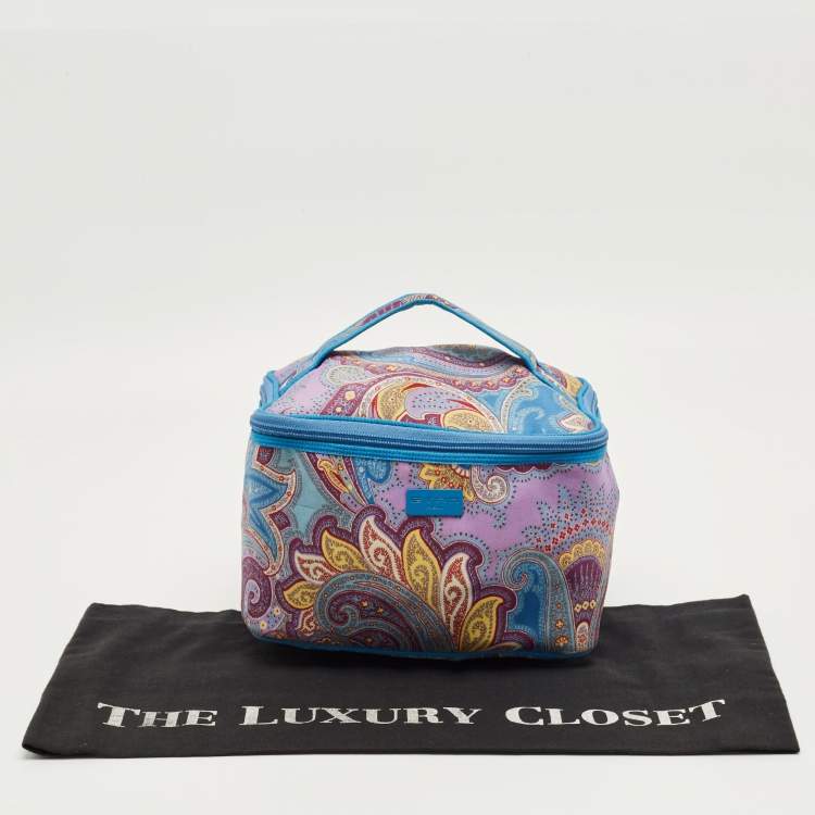 Pre Owned Etro Multicolor Paisley Print Fabric Make Up Vanity Bag