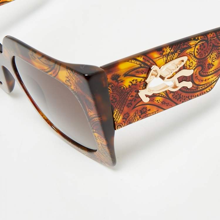 Pre Owned Etro Brown Gradient Havana Print 0075/S Frame Oversized Sunglasses