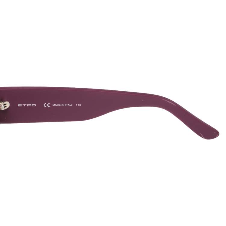 Pre Owned Etro Purple Paisley ET664S Square Sunglasses