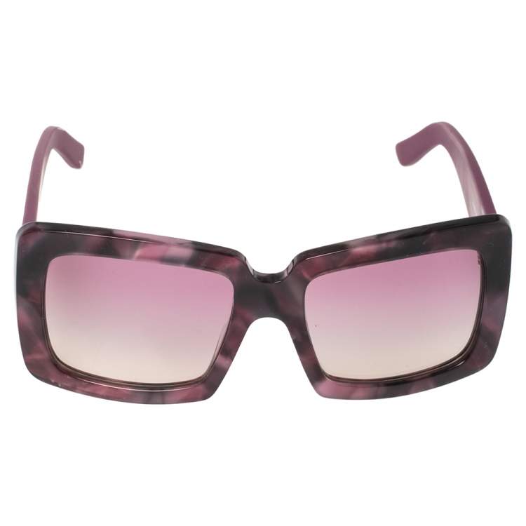 Pre Owned Etro Purple Paisley ET664S Square Sunglasses