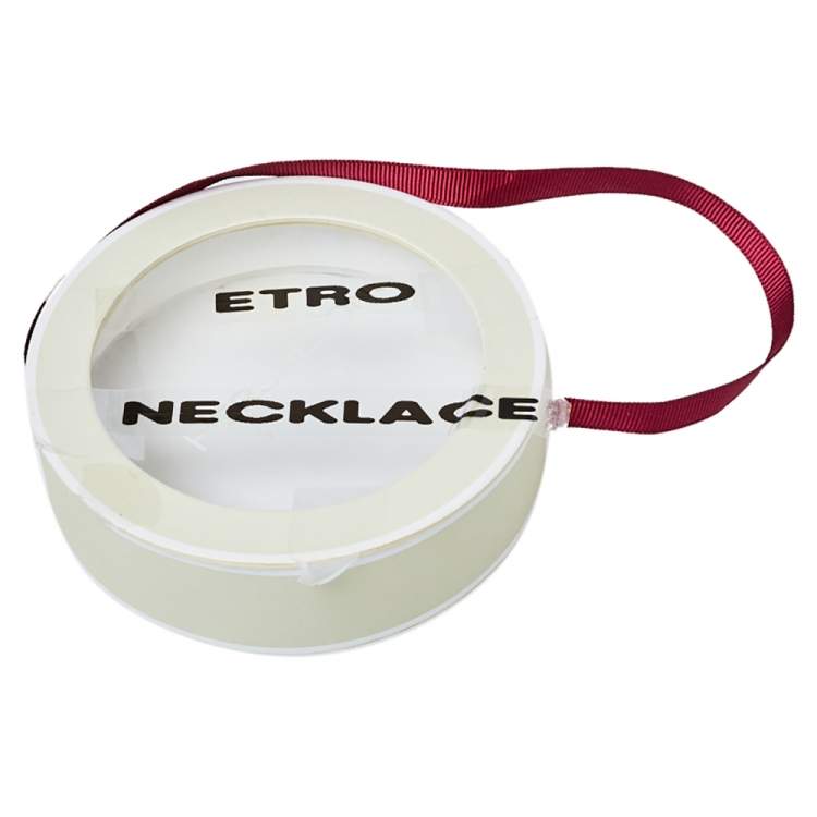 Pre Owned Etro Multicolor Multistrand Beads Gold Tone Necklace