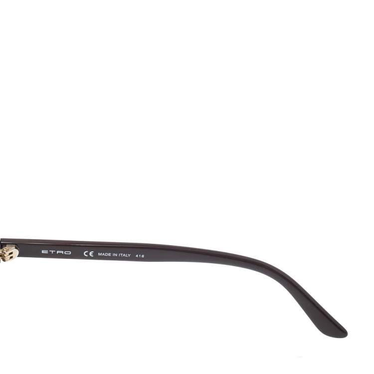 Pre Owned Etro Orange Paisley/ Brown Gradient ET108S Cat Eye Sunglasses