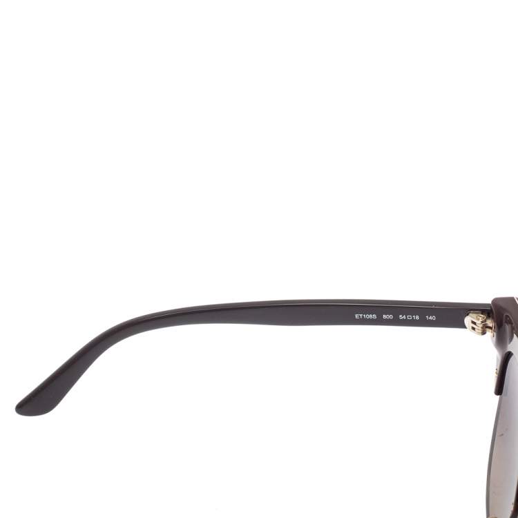 Pre Owned Etro Orange Paisley/ Brown Gradient ET108S Cat Eye Sunglasses