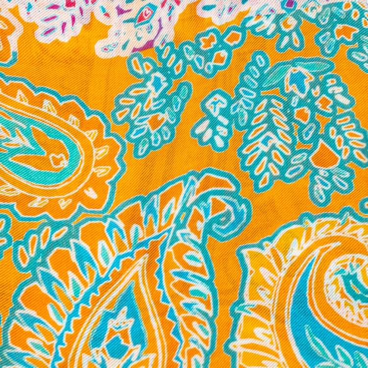 Pre Owned Etro Multicolor Paisley Printed Modal & Cashmere Stole
