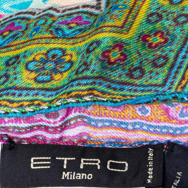 Pre Owned Etro Multicolor Paisley Printed Modal & Cashmere Stole