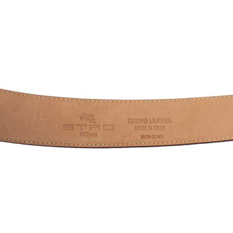 Pre Owned Etro Purple Lizard Embossed Leather Buckle Belt 80CM