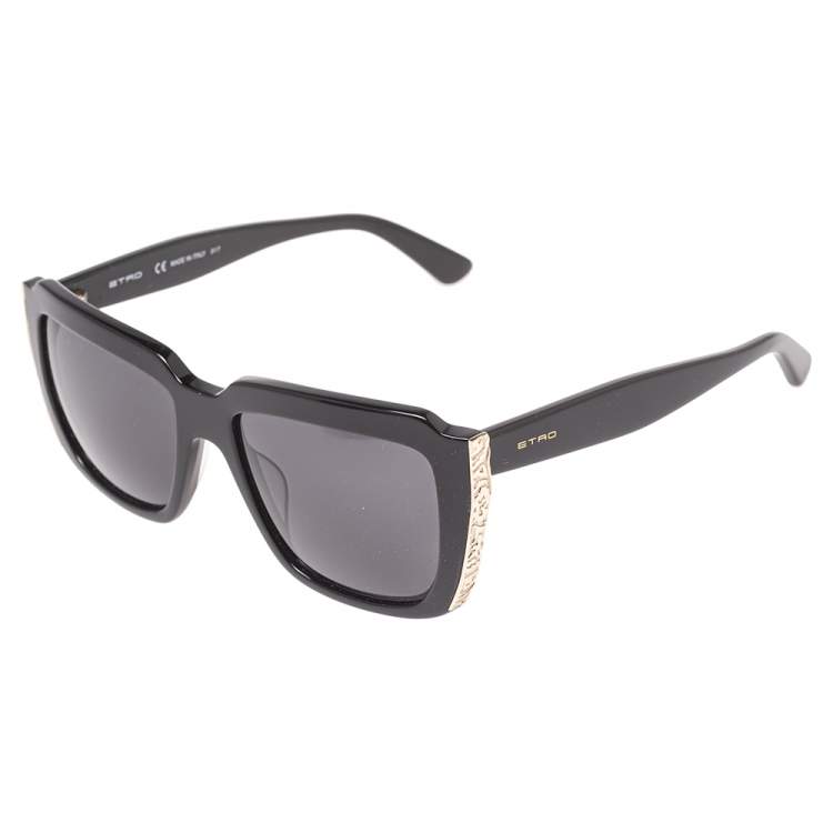 Pre Owned Etro Black / Grey ET655S Square Sunglasses