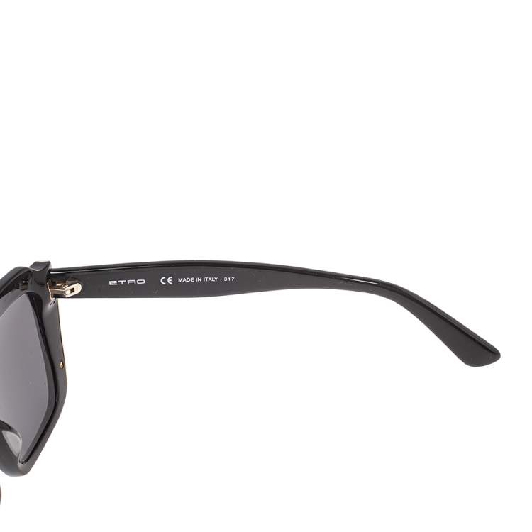 Pre Owned Etro Black / Grey ET655S Square Sunglasses