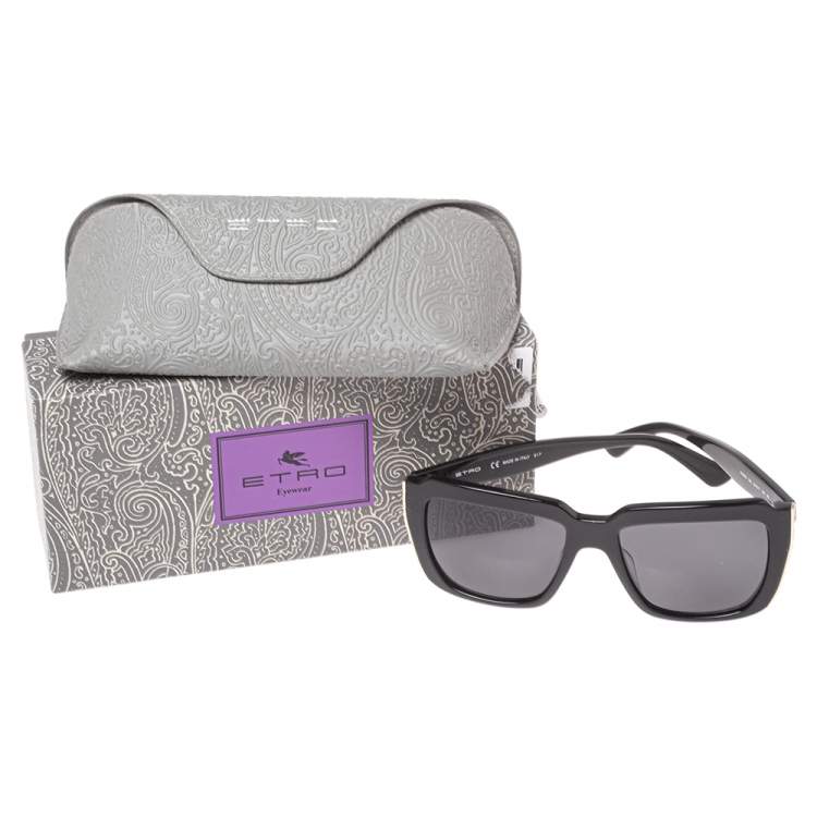 Pre Owned Etro Black / Grey ET655S Square Sunglasses