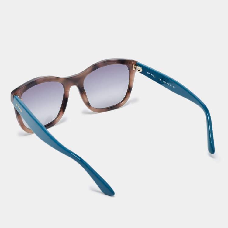 Pre Owned Etro Teal/Brown Gradient ET653S Wayfarer Sunglasses