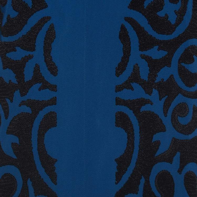 مملوكة مسبقًا Etro Blue Embellished Sleeveless Shirt Dress S