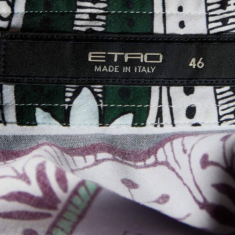 Pre Owned Etro Multicolor Printed Cotton Buttoned Up Shirt L