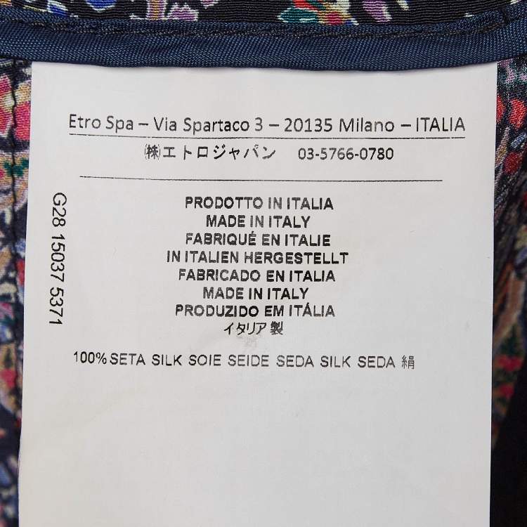 Pre Owned Etro Multicolor Floral Paisley Print Silk Wide-Leg Pants M