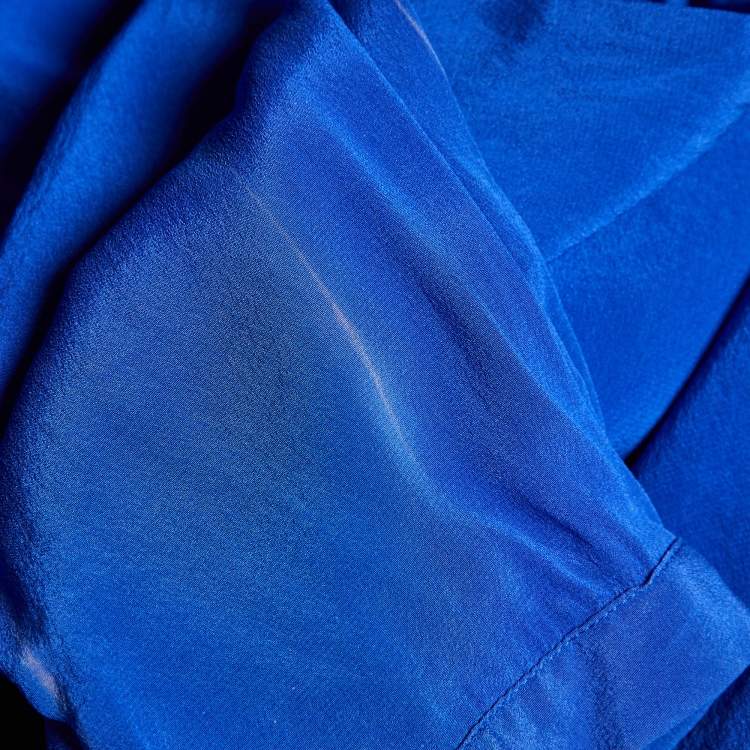 Pre Owned Etro Blue Silk Long Sleeve Shirt M