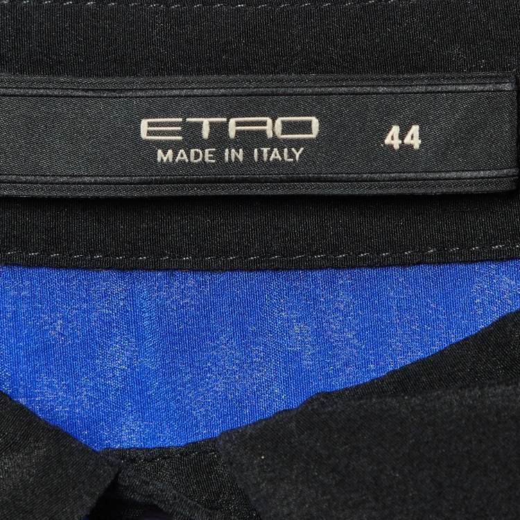 Pre Owned Etro Blue Silk Long Sleeve Shirt M