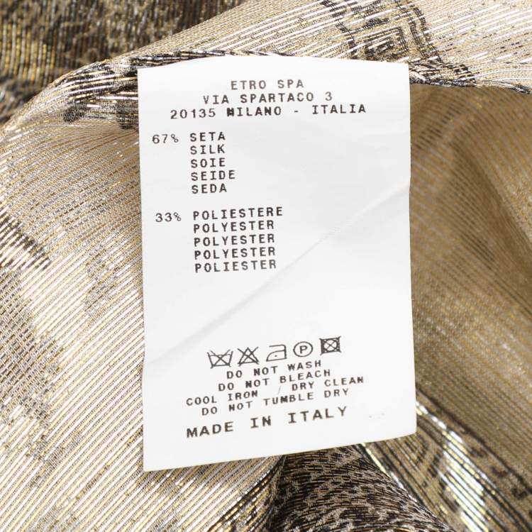 Pre Owned Etro Multicolor Printed Silk Blend Lurex Top L