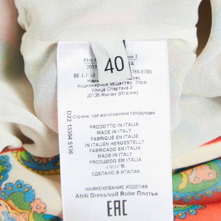 Pre Owned Etro Multicolor Paisley Print Pleated Midi Dress S
