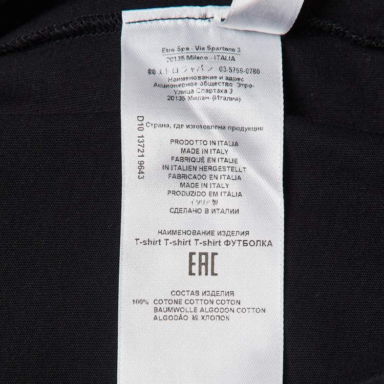 Pre Owned Etro x Tom and Jerry Black Print Cotton Knit T-Shirt XS