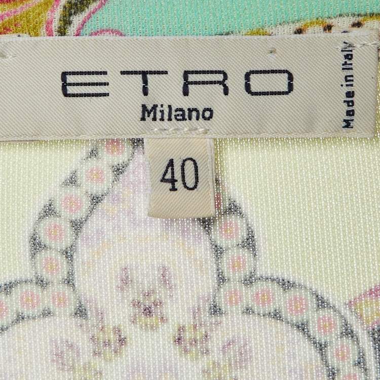 Pre Owned Etro Multicolor Paisley Print Crepe Maxi Dress S