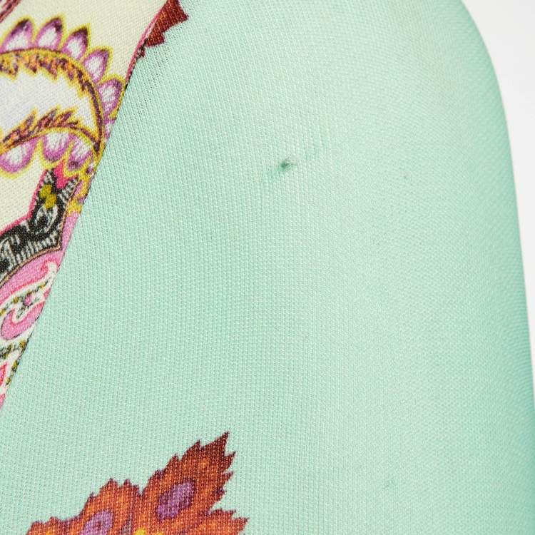 Pre Owned Etro Multicolor Paisley Print Crepe Maxi Dress S