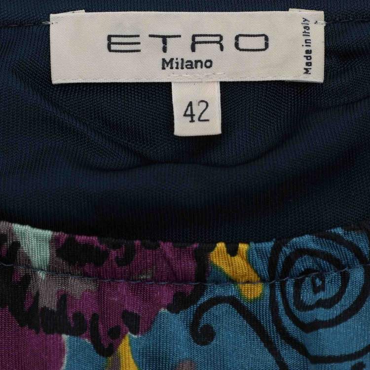 Pre Owned Etro Multicolor Printed Jersey Mini Dress M