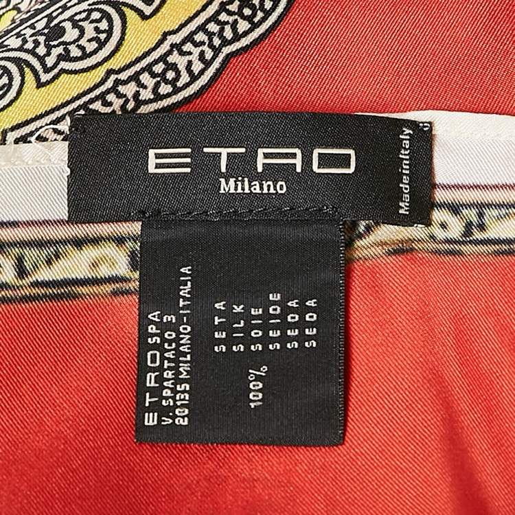 Pre Owned Etro Multicolor Printed Silk Tie-Up Detail Scarf Top One Size 