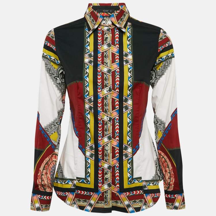 Pre Owned Etro Multicolor Paisley Print Stretch Cotton Tribal Accent Shirt S