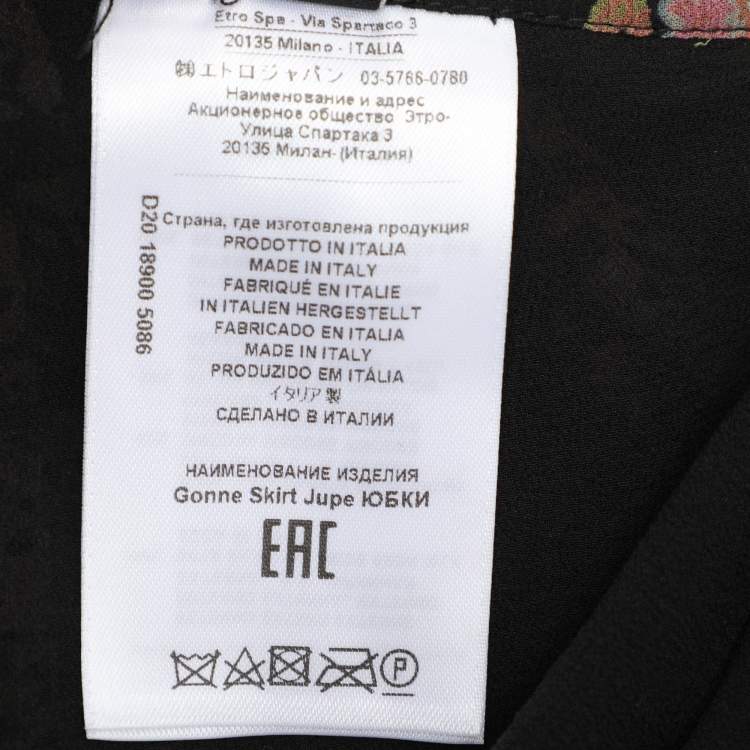 Pre Owned Etro Multicolor Printed Silk Lace Mini Skirt S