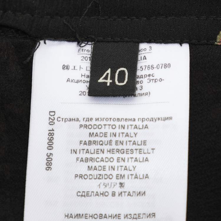 Pre Owned Etro Multicolor Printed Silk Lace Mini Skirt S
