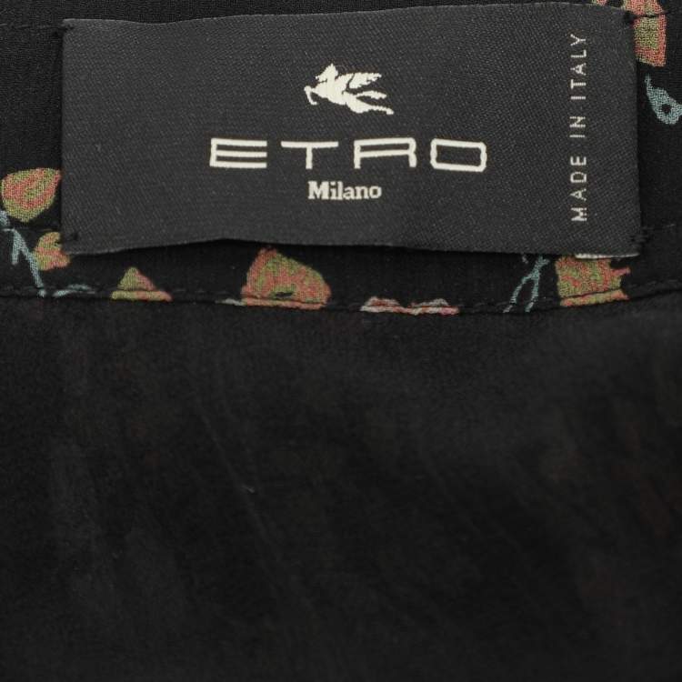 Pre Owned Etro Multicolor Printed Silk Lace Mini Skirt S