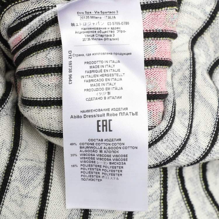 Pre Owned Etro Multicolor Paisley Printed Knit Cold Shoulder Dress M