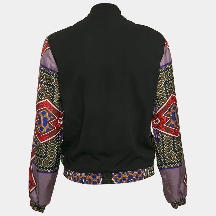 Pre Owned Etro Multicolor Printed Silk Zip-Up Jacket S