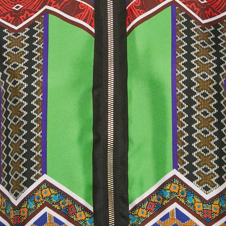 Pre Owned Etro Multicolor Printed Silk Zip-Up Jacket S