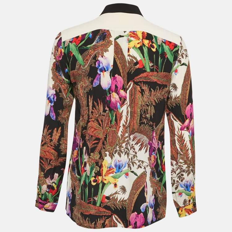 Pre Owned Etro Multicolor Floral Print Silk Long Sleeve Shirt S