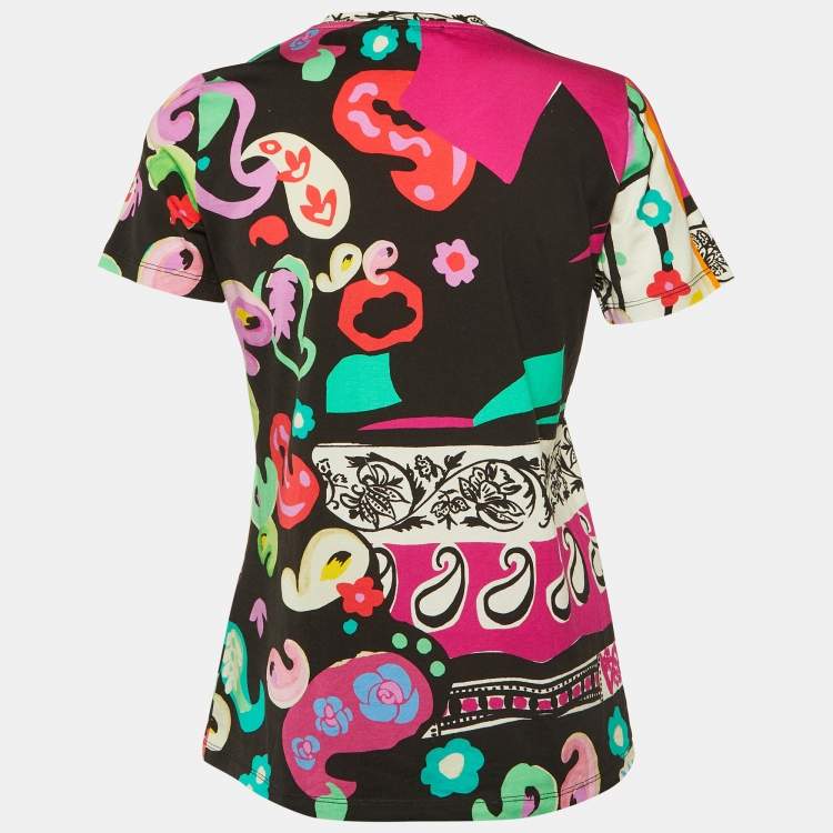 Pre Owned Etro Multicolor Printed Cotton Crew Neck T-Shirt S