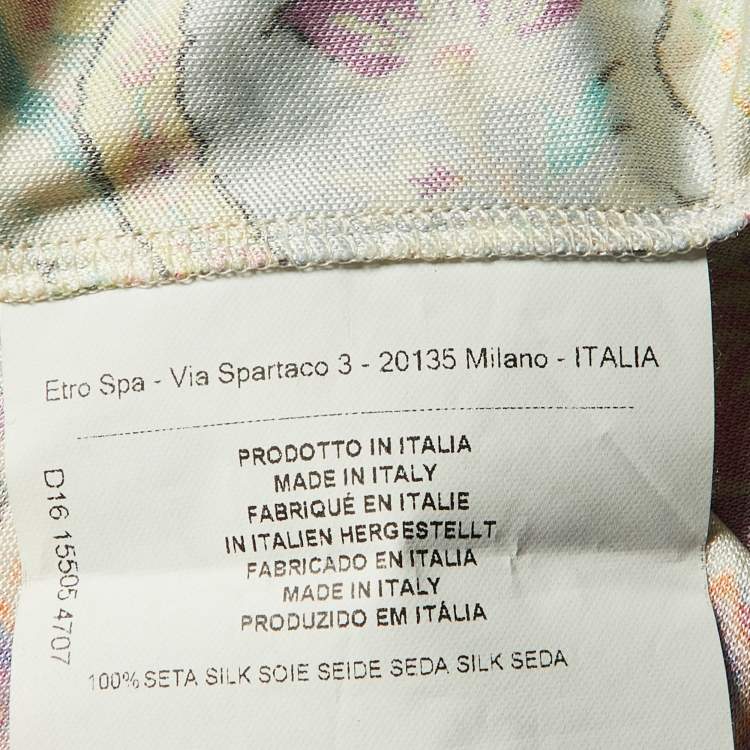 Pre Owned Etro Multicolor Paisley Print Silk Jersey Shift Dress M